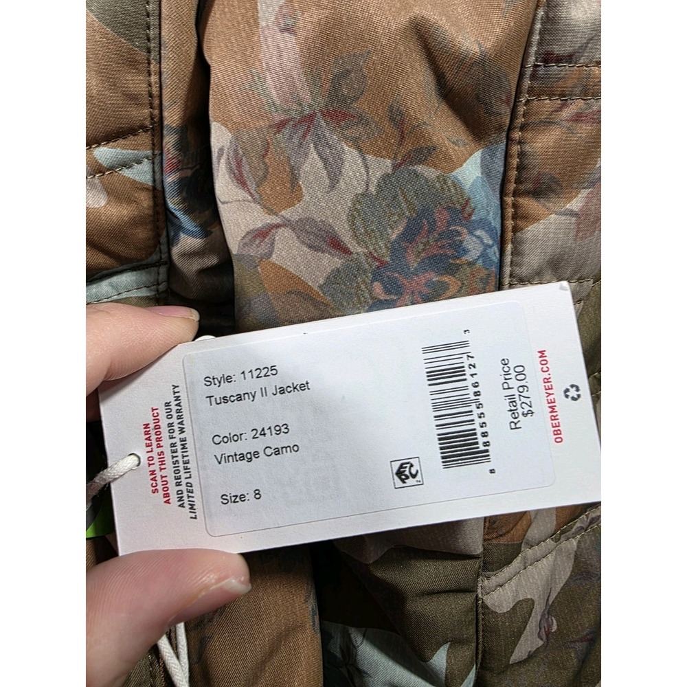 Obermeyer Tuscany II Jacket Vintage Floral Camo Sz 8 w/removable Faux Fur Hood - Picture 8 of 9